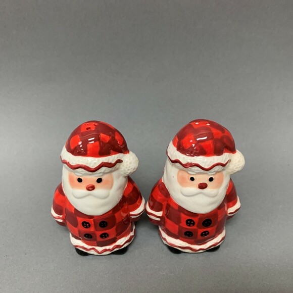Pfaltzgraff Shakers Salt and Pepper Santa Claus Red White Set of 2 - Picture 2 of 8